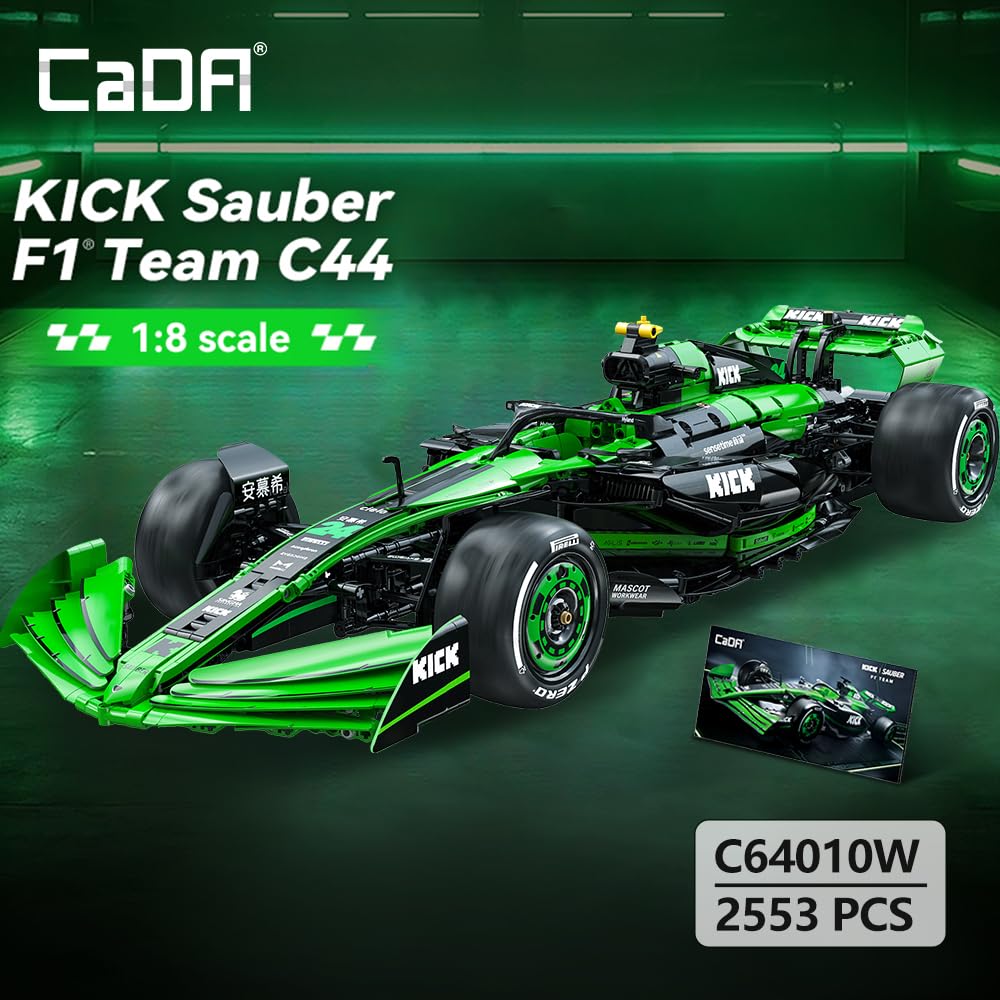 Mindful building activity for adults with CaDA Sauber F1 — C64010W expert engineering kit — Freetimejoy