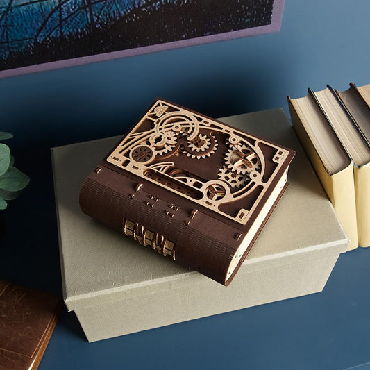 UGEARS Book of Secrets 3D Wooden Puzzles for Adults - Mechanical 3D Puzzle Model Kit - Brain Teaser Puzzles for Adults, DIY Adult Craft Model Building Kits, Wood Puzzle Box, Gift Hobby Set