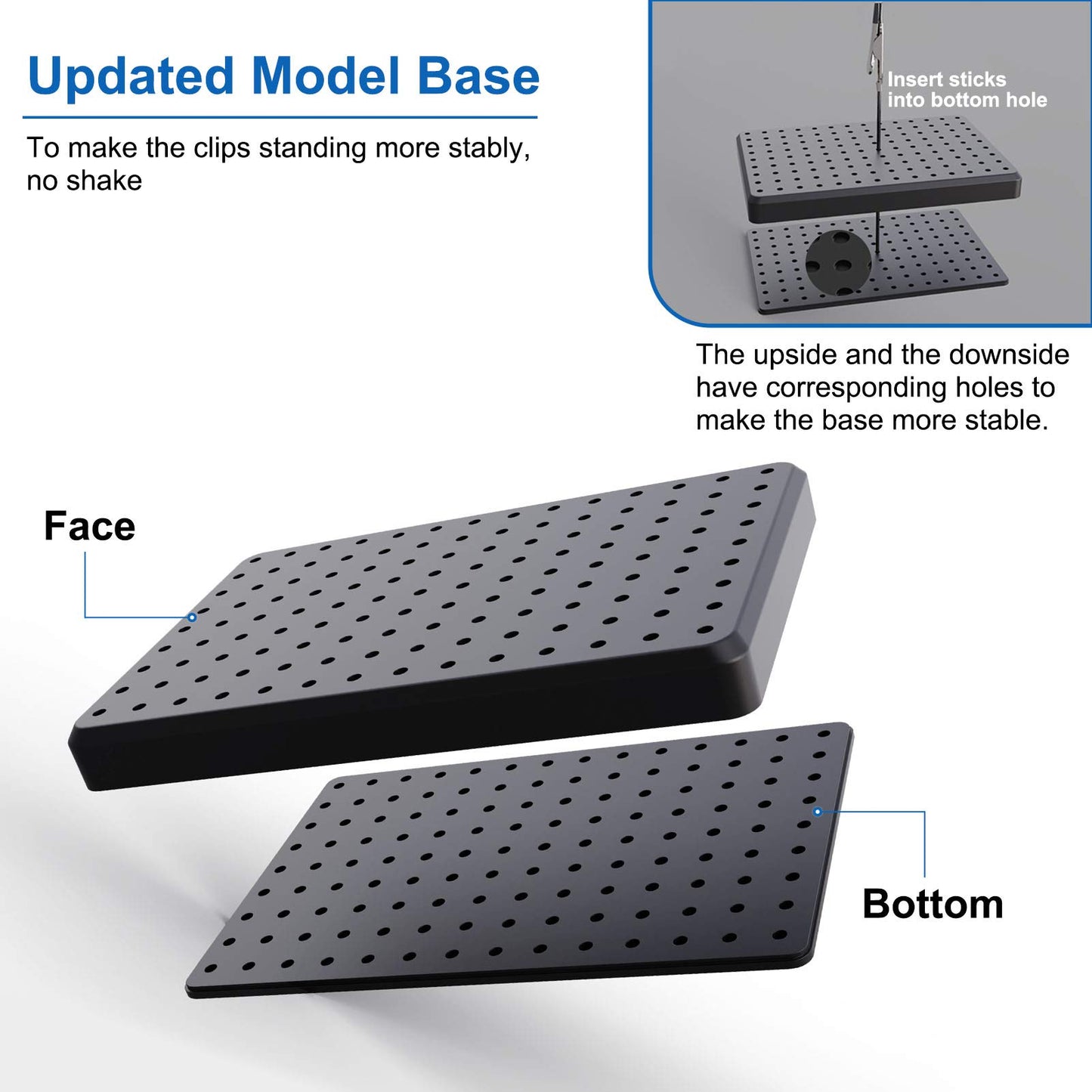 GJJC09B 1PC Painting Stand Base and 20PCS Alligator Clip Stick Set Modeling Tools for Airbrush Hobby Model Parts New