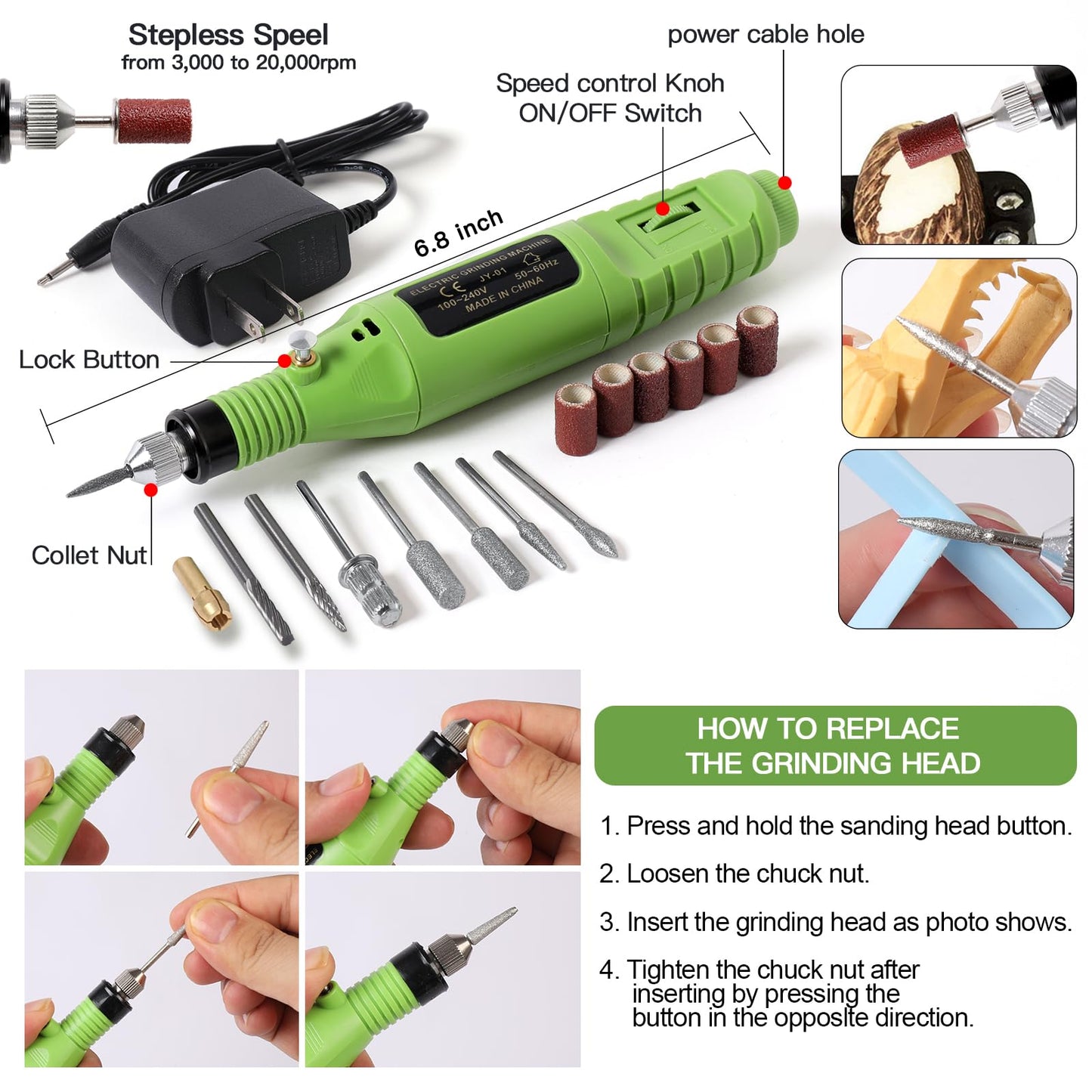 108 Pcs Pro Grade for Model Tool Kits,Hobby Tool Sets,lncluding Electric Polishing Machine & Tool Box,for Gundam Model Kits,Basic Model Building,Repairing and Remove,Art and Crafts etc