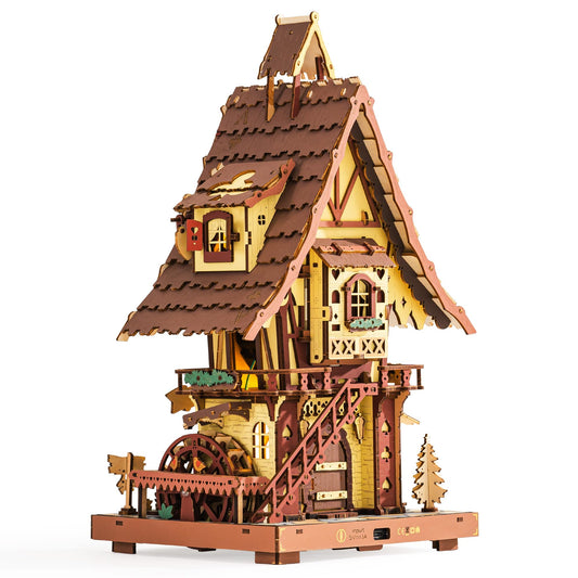 ROKR Cuckoo Clock Mechanical 3D Wooden Puzzle Kit for Adults, DIY Wooden Clock Model Building Set, Unique Home Decor Gift for Women Men