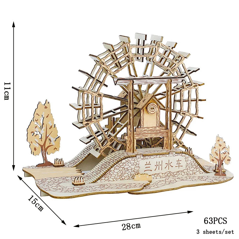 Ancient Chinese Architecture Series | 3D Wooden Puzzle Kit | DIY Traditional Building Model