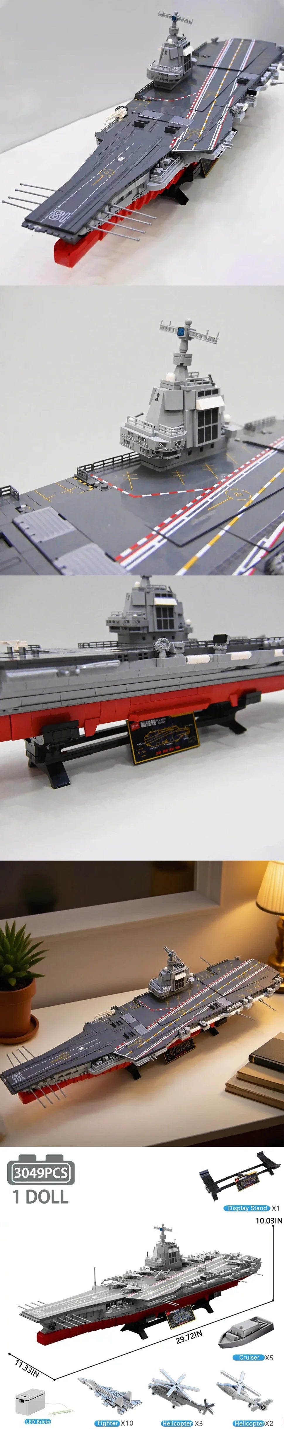 Fujian Aircraft Carrier MOC 208137 – 3049-Piece Elite Naval Building Block Set
