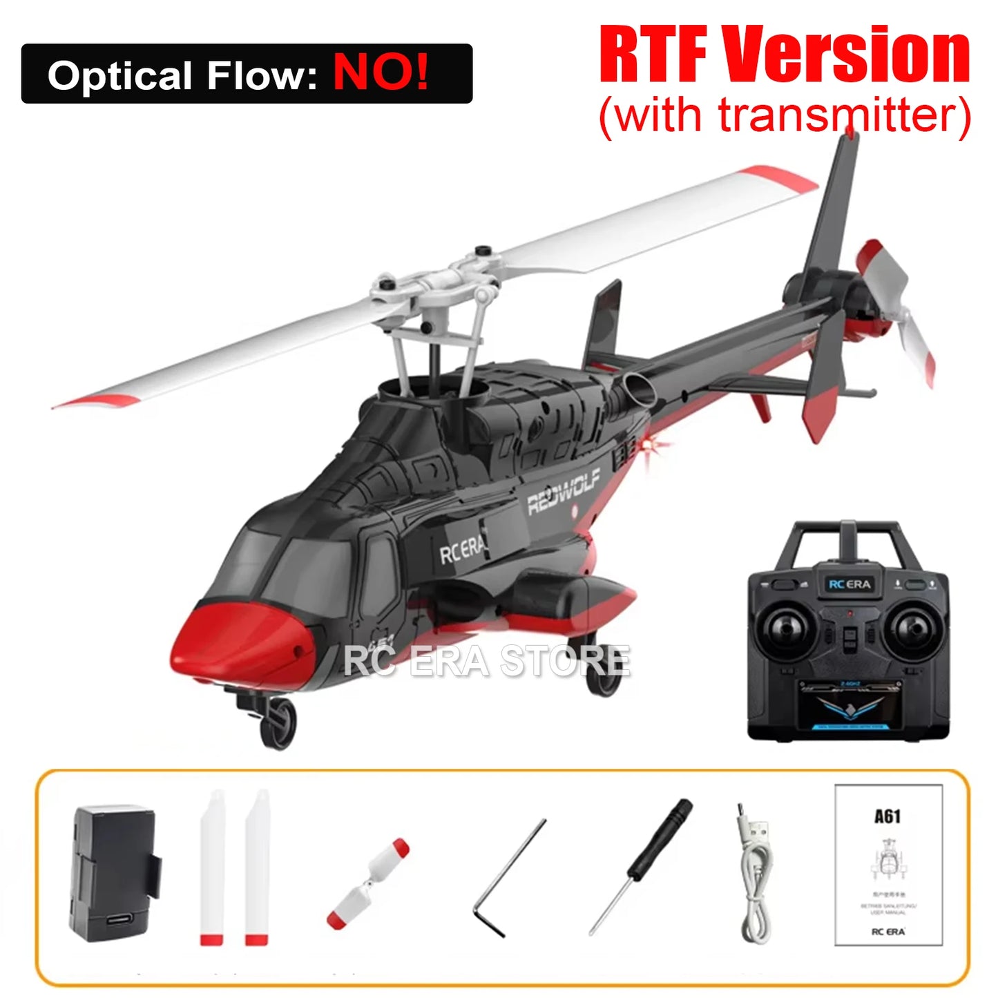 RC ERA A61 Mini Airwolf – 6-Axis Gyro Stabilized RC Helicopter with Altitude Hold