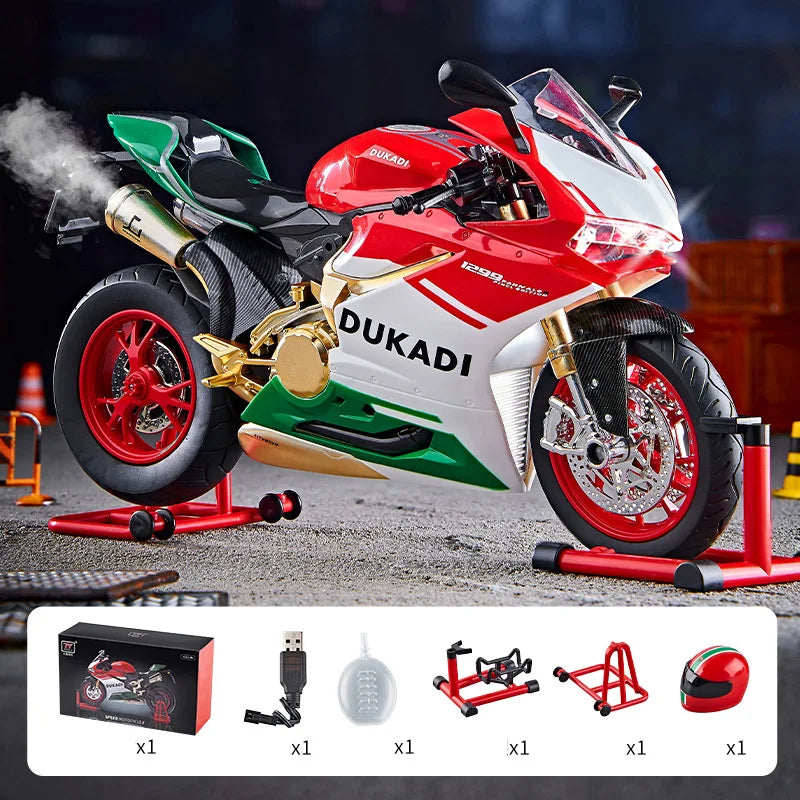 Key-Start 1:9 1199 Panigale Alloy Sportbike – Interactive Diecast Model with Sound, Light & Spray