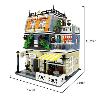 ENJBRICK Garden Hotel Assembly Square Building kit,Modular House Building Blocks Model Set for Teens and Adults.Collectible Display Toy Building Set 1284 PCS
