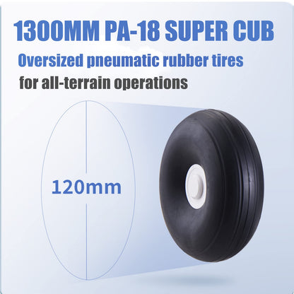 Fms Rc Airplanes for Adults Remote Control Airplane 1300MM (52") Piper PA-18 Super CUB with Reflex V3 6 Channel RTF Rc Planes for Beginners Ready to Fly (Including Transmitter,Receiver,Charger)