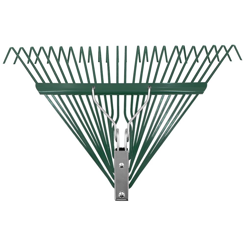 Zenport J2424 Leaf Rake with Deluxe Spring, 24-Tine, Rake Head Only, Green - 3 Pack