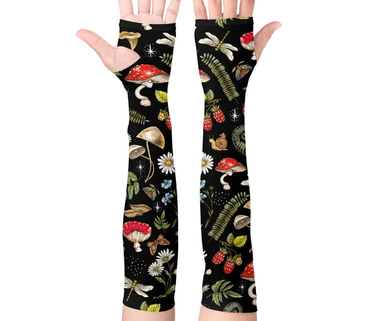 Buwuta Gardening Sleeves for Women Men Mushroom Farmers Sleeves to Cover Arms Sleeves Sun Protection Cooling Sleeve for Garden
