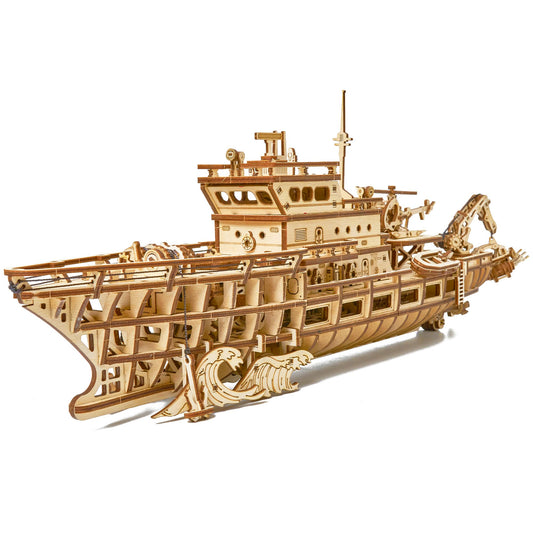 Wood Trick Ocean Yacht 3D Wooden Puzzle for Adults to Build - 565 Pieces - Drives Up to 8 ft - Expert Level - DIY Model Kit