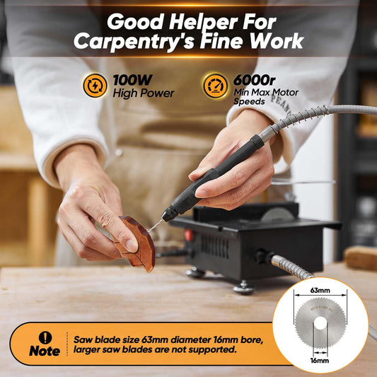 Saker Mini Multi-Functional Table Saw,Mini Table Saws for Crafts,Portable Mini Desktop Electric Saw for Wood Cutting,Speeds & Angle Adjustable with More Accessories for Plastic Acrylic Cutting