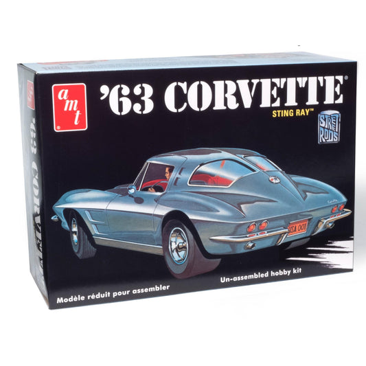 AMT-1963-Chevy-Corvette-Sting-Ray-1-25-Scale-3-in-1-Model-Kit-FREETIMEJOY