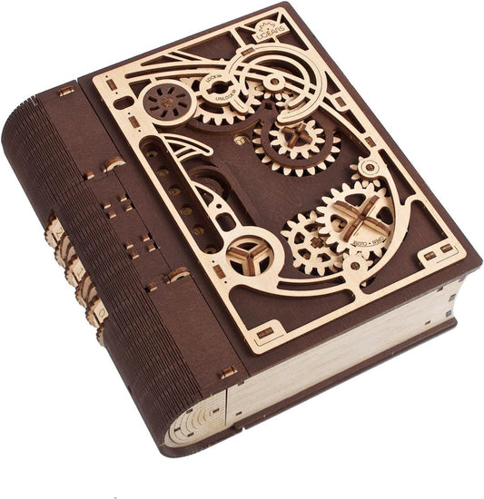 UGEARS Book of Secrets 3D Wooden Puzzles for Adults - Mechanical 3D Puzzle Model Kit - Brain Teaser Puzzles for Adults, DIY Adult Craft Model Building Kits, Wood Puzzle Box, Gift Hobby Set