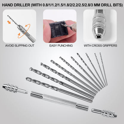 108 Pcs Pro Grade for Model Tool Kits,Hobby Tool Sets,lncluding Electric Polishing Machine & Tool Box,for Gundam Model Kits,Basic Model Building,Repairing and Remove,Art and Crafts etc