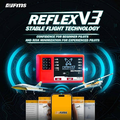 Fms Rc Airplanes for Adults Remote Control Airplane 1300MM (52") Piper PA-18 Super CUB with Reflex V3 6 Channel RTF Rc Planes for Beginners Ready to Fly (Including Transmitter,Receiver,Charger)