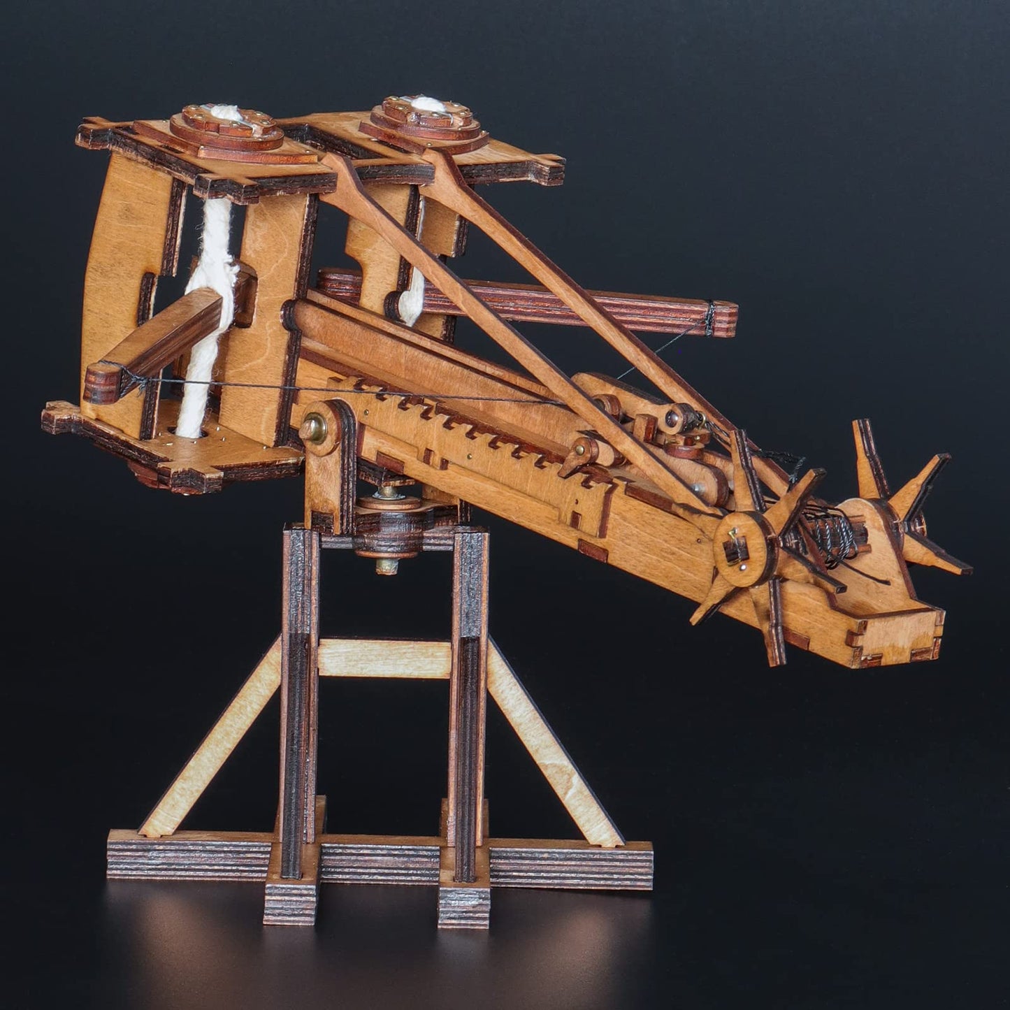 YAQUMW The MINI Roman Ballista Europe Medieval Siege Chariot Wooden Catapult DIY 3D Puzzles Model Kits STEM Projects Tabletop Toys