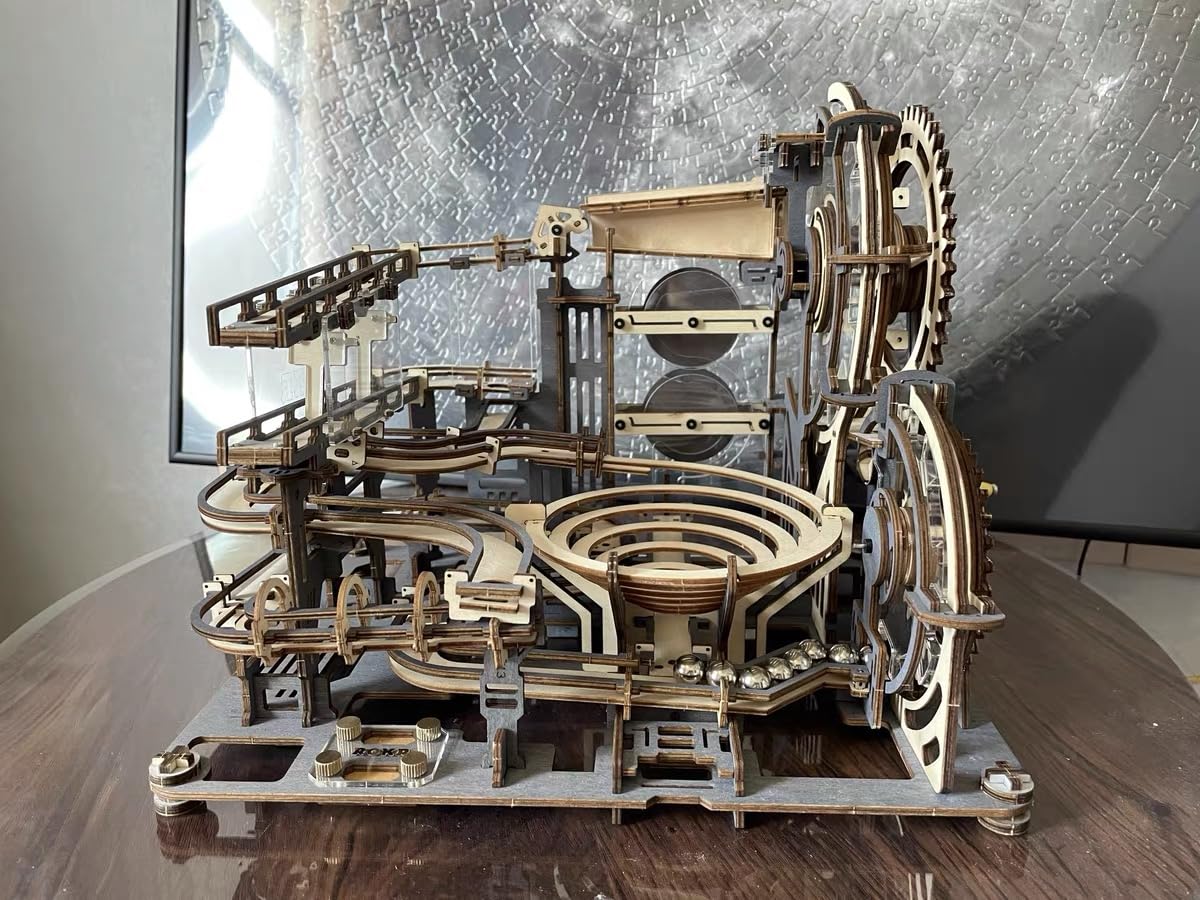 ROKR 3D Wooden Puzzles for Adult, Marble Run Puzzle Model Mechanical Marble Run Building Kits DIY Toy Hobbies for Adults for Men, Women