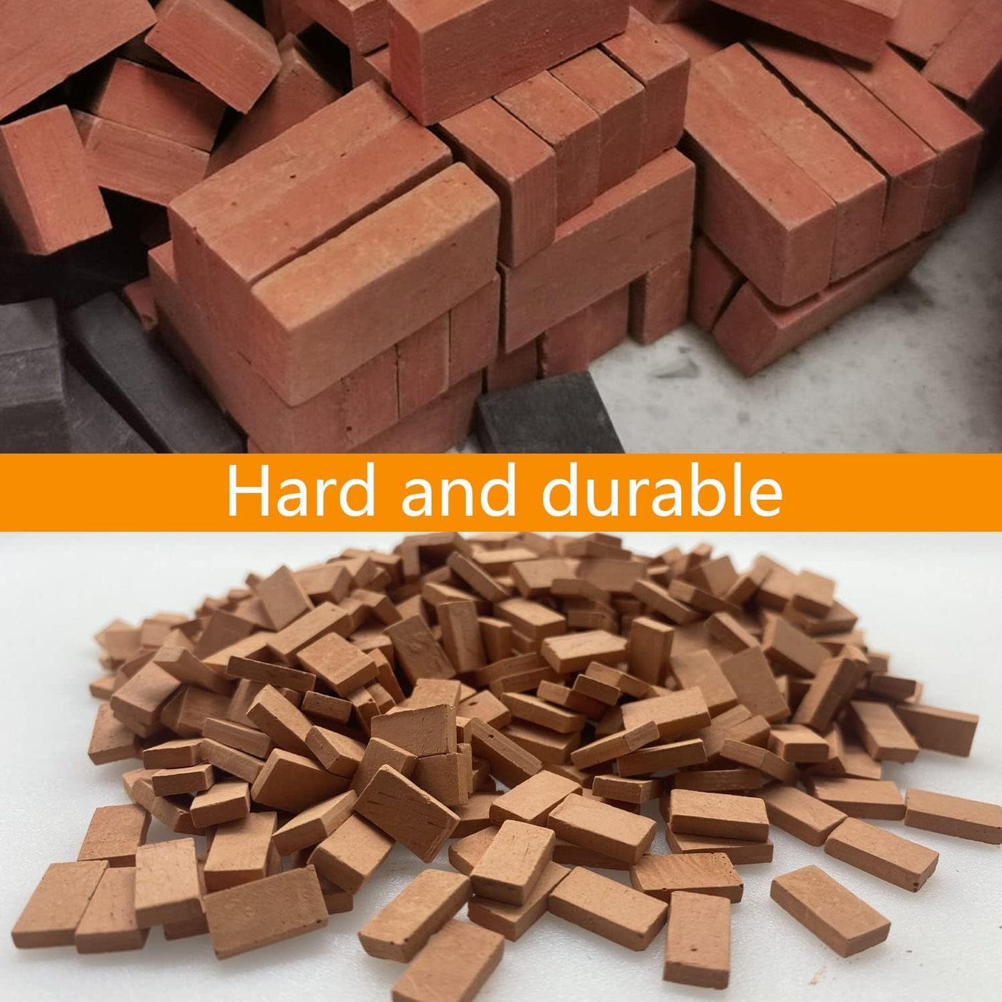 Cayway Mini Red Wall Bricks - 560 Pcs, Ideal for Landscaping, Dollhouse Miniature Gardens