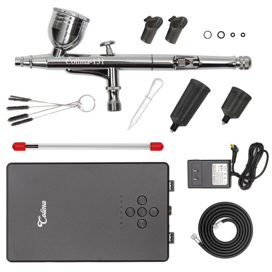 Colima 2025 Upgrade 55psi Airbrush Kit - Double Action Airbrush & Mini Compressor with Accessories - for Painting, Makeup, Models, Nail Art - Beginners & Professionals