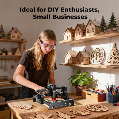 Acmer S1 Laser Engraver and Cutter Machine, 3.5W (3500mW) for Wood, Acrylic, Leather, Plastic - 130x130mm Compact Engraving Area, DIY Crafts & Art Projects, Precision Mini Engraving Framework Design