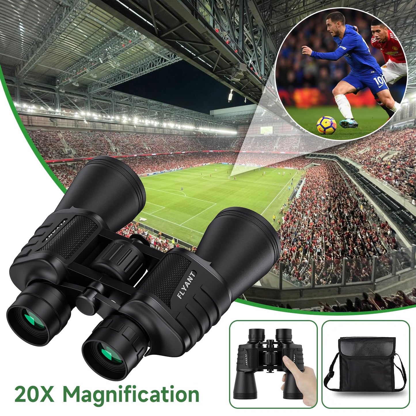 20x50 High Powered Binoculars for Adults, Waterproof Compact Binoculars with Low Light Vision for Bird Watching Hunting Camping Travel Cruise Hiking Sports Stargazing, Christmas Birthday Gifts for Men