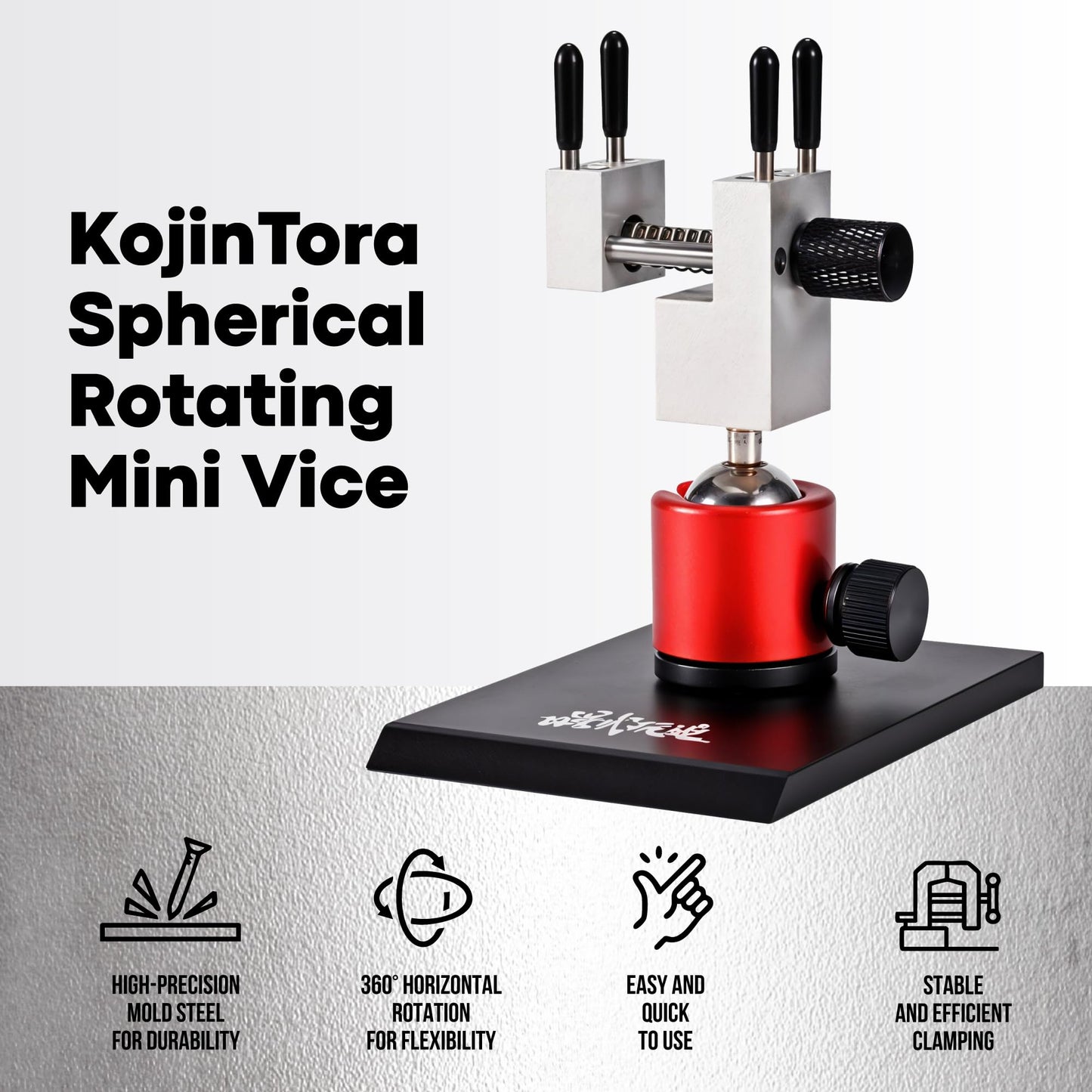 KojinTora Mini Vise Table Top Clamp - Small Bench Vice for Hobby Jewelers - Adjustable Aluminum Alloy 360° Rotatable with 0-2.48' Clamping Range for Jewelry Making DIY Projects Crafts Repair Tool