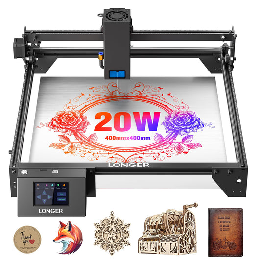 LONGER RAY5 Laser Engraver 20000mW Laser Cutter 130W CNC Laser Cutter with 3.5"Touch Screen Laser Engraving Machine DIY Engraver Tool for Metal Glass Wood Leather Laser Class ii