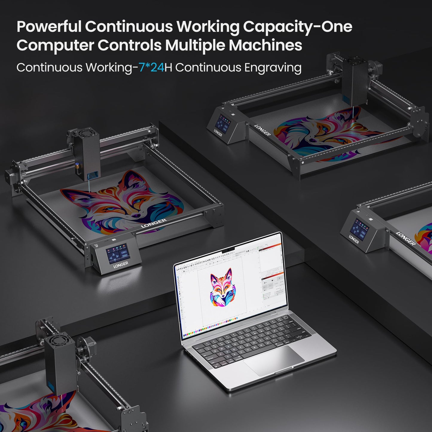 LONGER RAY5 Laser Engraver 20000mW Laser Cutter 130W CNC Laser Cutter with 3.5"Touch Screen Laser Engraving Machine DIY Engraver Tool for Metal Glass Wood Leather Laser Class ii