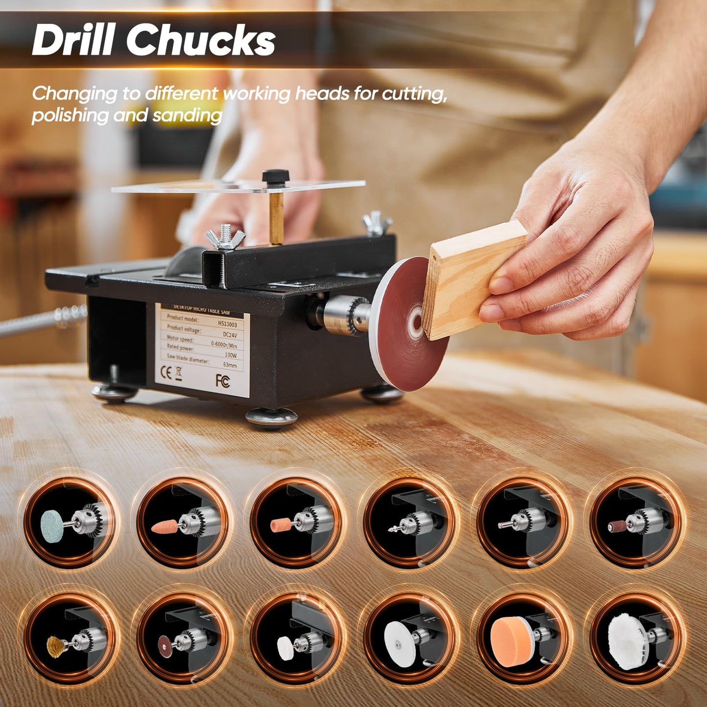 Saker Mini Multi-Functional Table Saw,Mini Table Saws for Crafts,Portable Mini Desktop Electric Saw for Wood Cutting,Speeds & Angle Adjustable with More Accessories for Plastic Acrylic Cutting