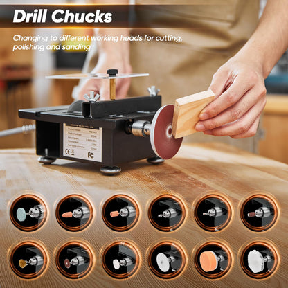 Saker Mini Multi-Functional Table Saw,Mini Table Saws for Crafts,Portable Mini Desktop Electric Saw for Wood Cutting,Speeds & Angle Adjustable with More Accessories for Plastic Acrylic Cutting