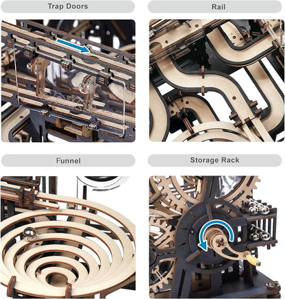 ROKR 3D Wooden Puzzles for Adult, Marble Run Puzzle Model Mechanical Marble Run Building Kits DIY Toy Hobbies for Adults for Men, Women