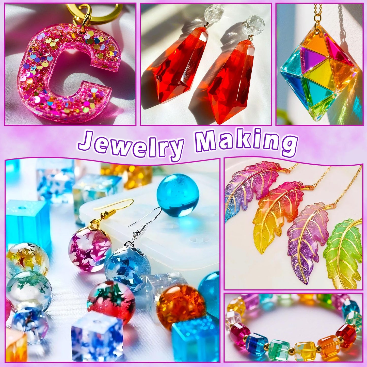 Epoxy Resin Color Pigment – 48 Vivid Colors Liquid Epoxy Pigment, Highly Concentrated, Translucent Resin Dye for Art, DIY, Jewelry & Crafts – Each 6ml/ 0.25 oz