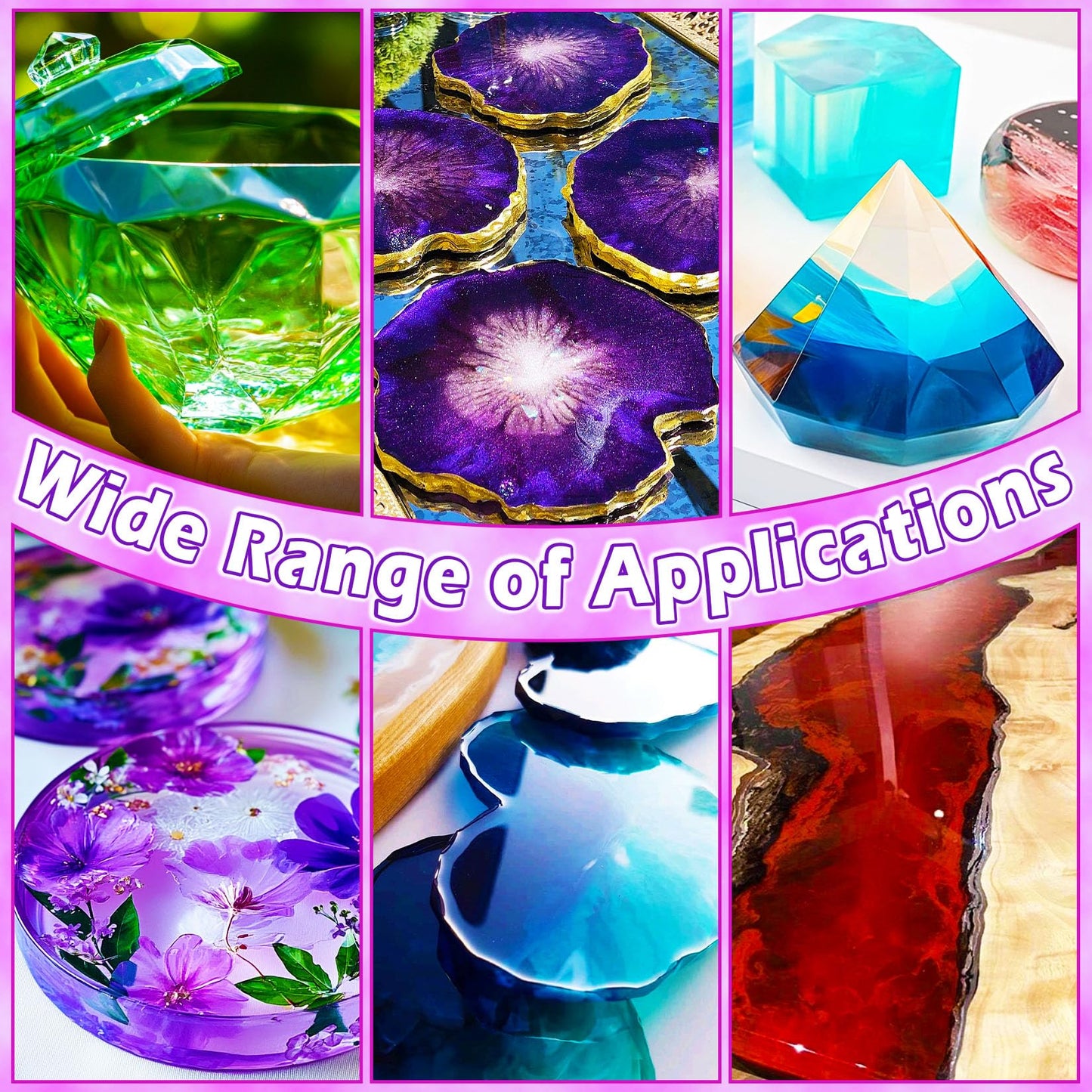 Epoxy Resin Color Pigment – 48 Vivid Colors Liquid Epoxy Pigment, Highly Concentrated, Translucent Resin Dye for Art, DIY, Jewelry & Crafts – Each 6ml/ 0.25 oz