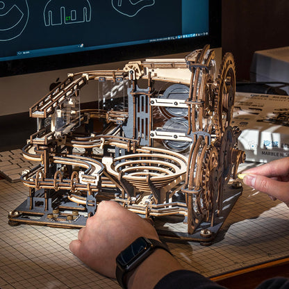 ROKR 3D Wooden Puzzles for Adult, Marble Run Puzzle Model Mechanical Marble Run Building Kits DIY Toy Hobbies for Adults for Men, Women