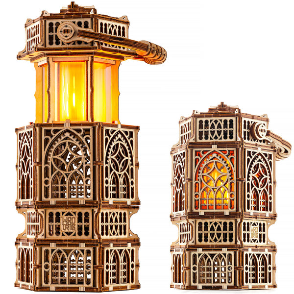 Wood-Trick-Antique-Lantern-3D-Wooden-Puzzle-LED-Fire-Effect-Model-Kit-FREETIMEJOY