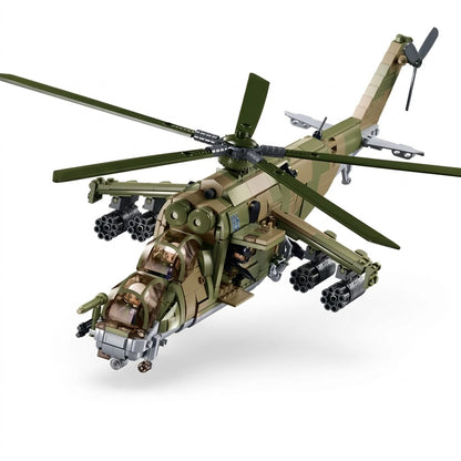 Sluban WW2 Military Series: Mi-24 Attack Helicopter – 3D Hind Model Building Block Set