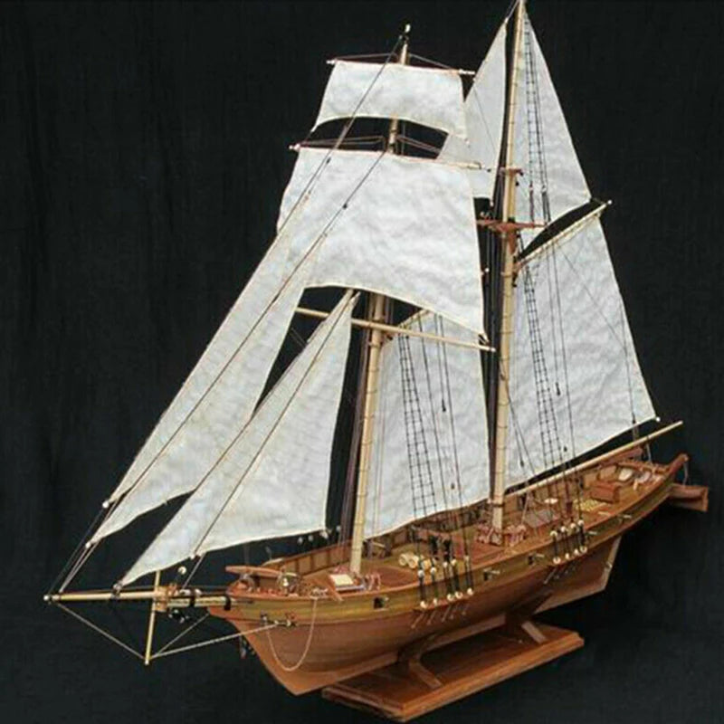 Classic Wooden Sailboat Model Kit | 1:100 Scale DIY Nautical Decor | Handmade Hobby Set