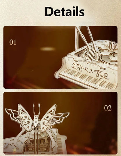 Mechanical Wind-Up Music Box Model Kit