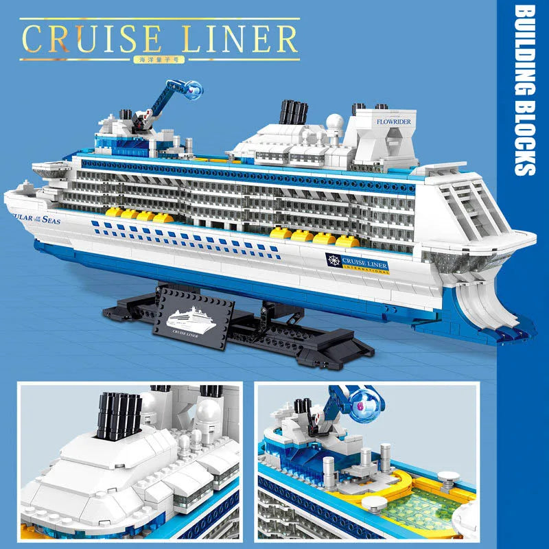Bibilock-2428-Piece-Ocean-Liner-Building-Block-Set-Steamship-Model-FREETIMEJOY-Maritime-Hobby