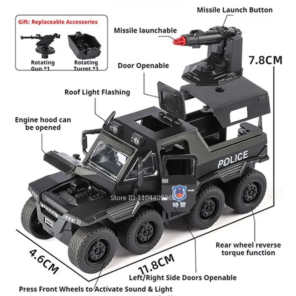 Conqueror-Anti-Riot-Armored-Vehicle-1-36-Scale-Diecast-Model-FREETIMEJOY-Military-Hobby