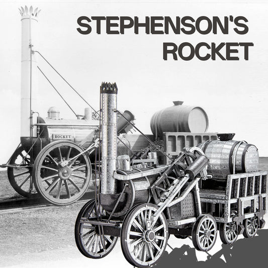 Piececool-Stephenson-The-Rocket-Steam-Locomotive-3D-Metal-Model-Kit-FREETIMEJOY-Industrial-Hobby
