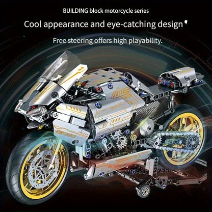 2431-Piece-White-Gold-Superbike-Building-Blocks-Technical-Mechanical-Model-FREETIMEJOY-Performance-Hobby