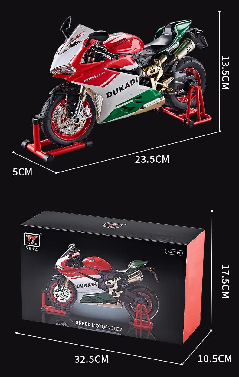 Key-Start 1:9 1199 Panigale Alloy Sportbike – Interactive Diecast Model with Sound, Light & Spray