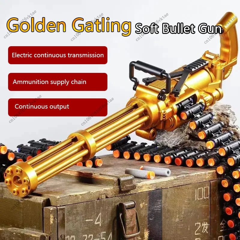 60CM-Gold-Gatling-Rotary-Gun-Electric-Belt-Fed-Soft-Bullet-Toy-FREETIMEJOY-Kinetic-Hobby