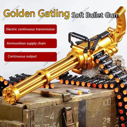 60CM-Gold-Gatling-Rotary-Gun-Electric-Belt-Fed-Soft-Bullet-Toy-FREETIMEJOY-Kinetic-Hobby