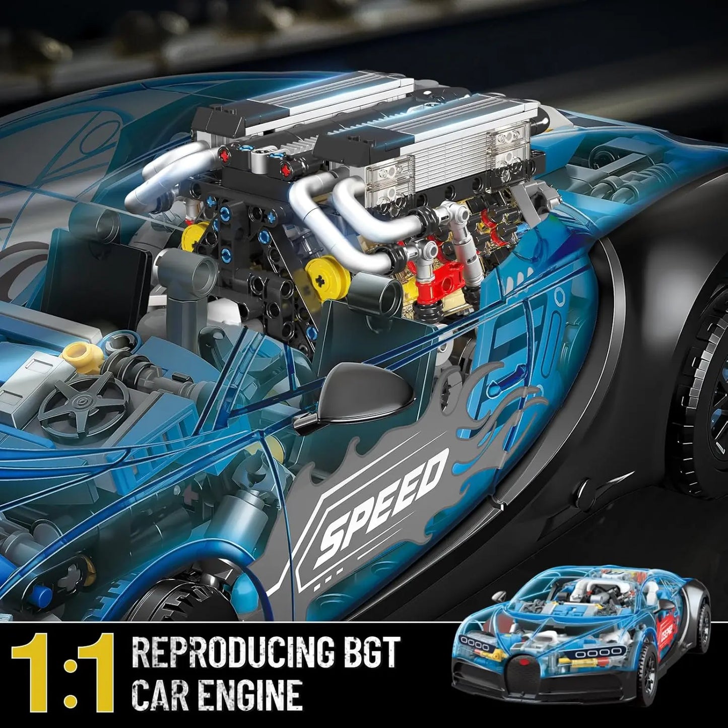 Mould-King-10131-W16-Engine-Building-Block-Set-952-Pieces-Technic-Cars-FREETIMEJOY-Senior-Hobby