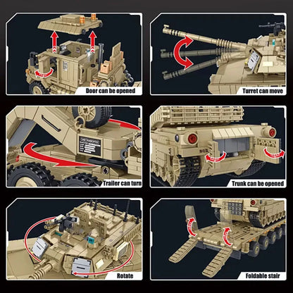 M983-Missile-Vehicle-M10170-Tank-Transporter-Technical-Building-Blocks-FREETIMEJOY-Military-Hobby