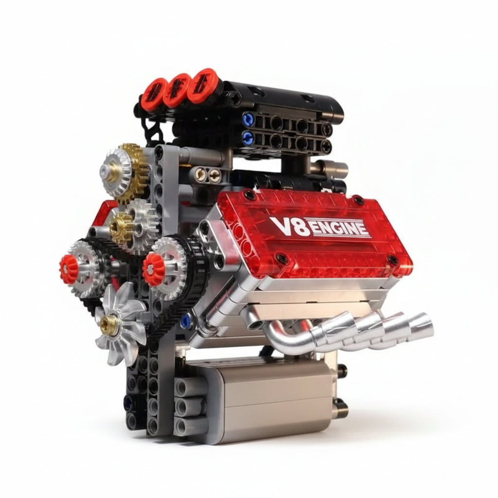 Motorized-V8-Engine-Building-Block-Model-Technical-Piston-Simulation-Senior-Hobby-FREETIMEJOY