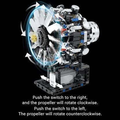 Aircraft-V8-Motorized-Simulation-Model-558-Piece-Technical-Aero-Engine-FREETIMEJOY-Engineering-Hobby