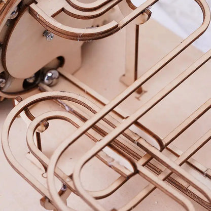 Mechanical Marble Run Set | 3D Wooden Puzzle STEAM Engine Model | DIY Kinetic Engineering Kit